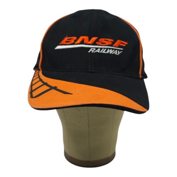 BNSF Railway Strapback Cap Hat Trucker Baseball Embroidered Logo Tracks Train - Picture 13 of 14